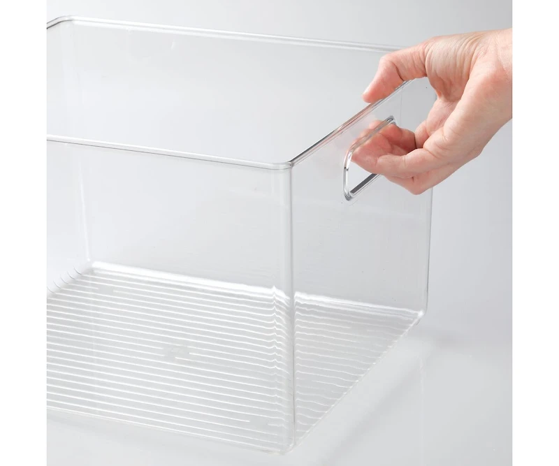 mDesign Plastic Storage Bin with Handles - Set of 8 - Clear - Made in Usa