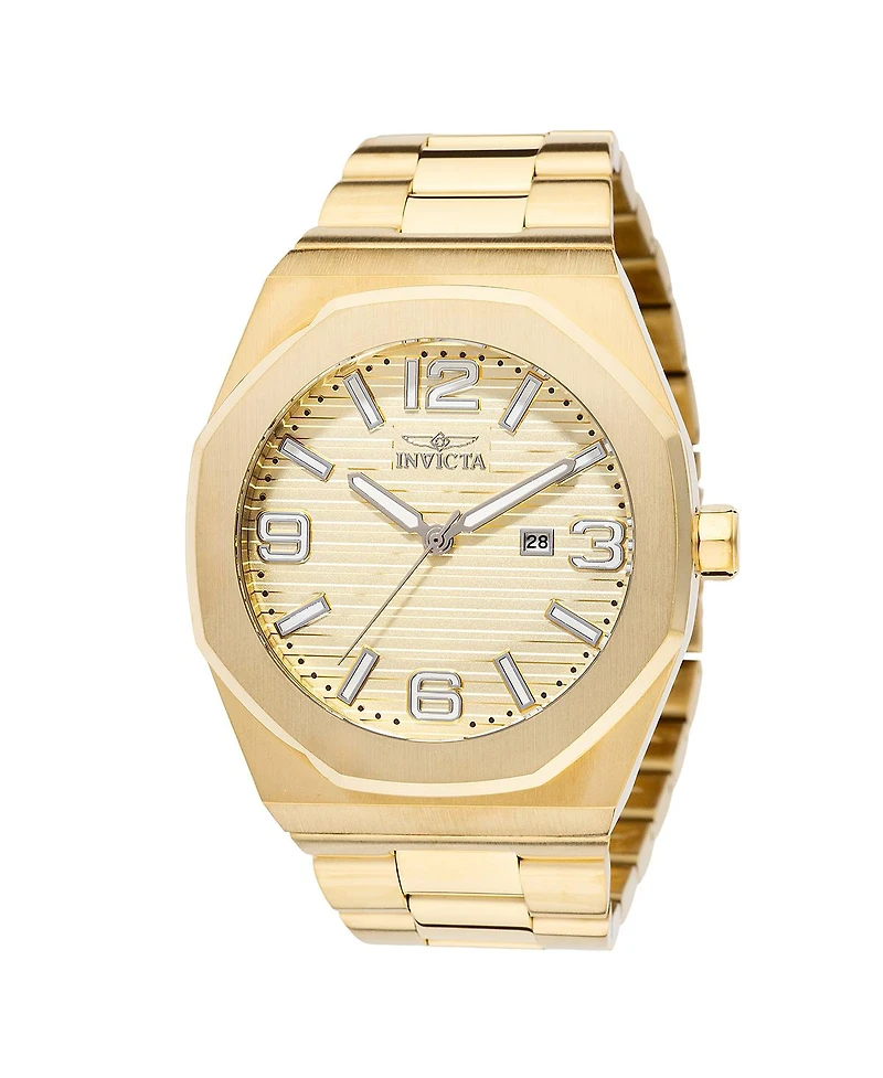 Invicta Men's 45782 Huracan Quartz 3 Hand Gold Dial Watch