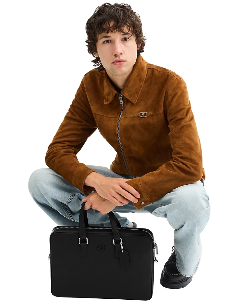 Coach Men's Caden Brief Crossgrain Leather Bag