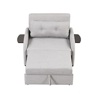Maison Boucle Modern Linen Pull-Out Sleeper Sofa Bed with Usb Charger and Side Table for Living Room-Maison Boucle