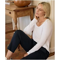 Pact Women's Organic Cotton Softspun Long Sleeve Scoop Neck Tee