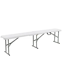 6 Feet Portable Picnic Folding Bench with 550 lbs Capacity and Carrying Handle