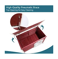 Aostirmotor Medium Wooden Outdoor Dog House with Adjustable Plastic Feet and Elevated Floor