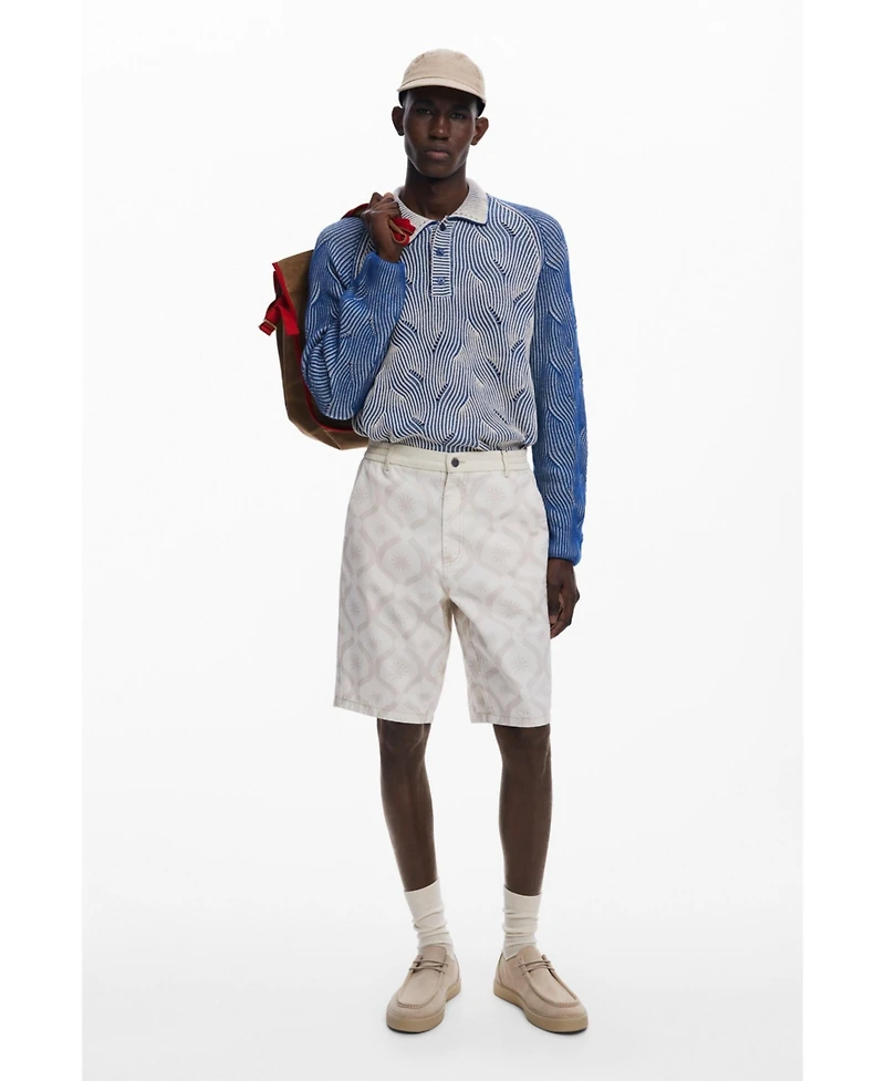 Desigual Men's Heathered polo sweater