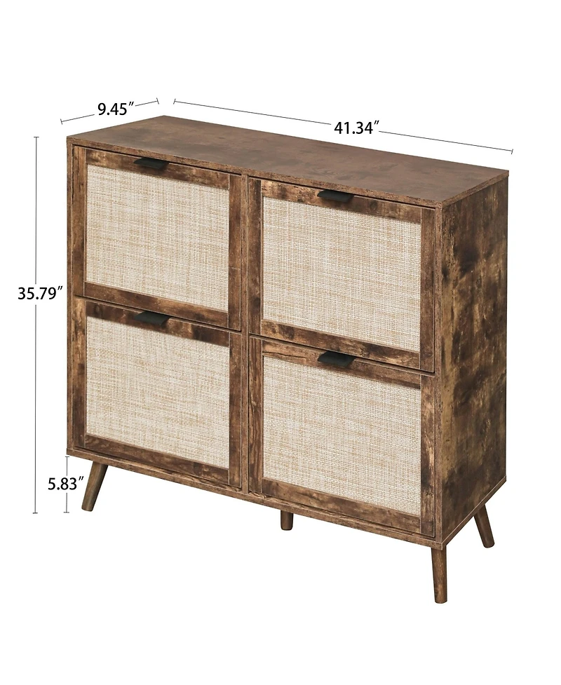 Boyel Living 4 Door Shoe Rack, Freestanding Modern Storage Cabinet, for Room, Entryway