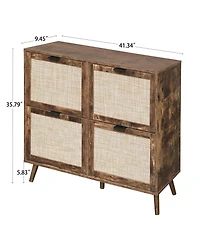 Boyel Living 4 Door Shoe Rack, Freestanding Modern Storage Cabinet, for Room, Entryway