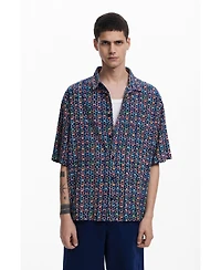 Desigual Men's Short-sleeve shirt with ethnic embroidery