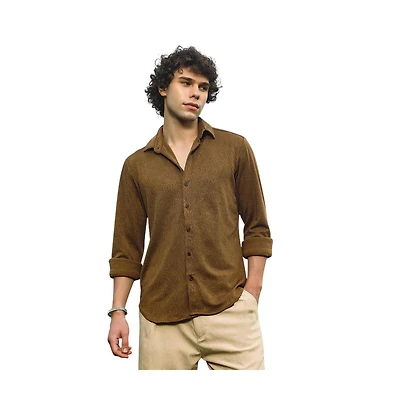 Campus Sutra Men's Crimp-Tactile Shirt