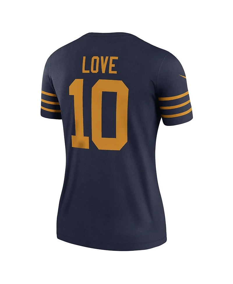 Nike Women's Jordan Love Navy Green Bay Packers The 1923 Classic Legend Player Dri-fit Top