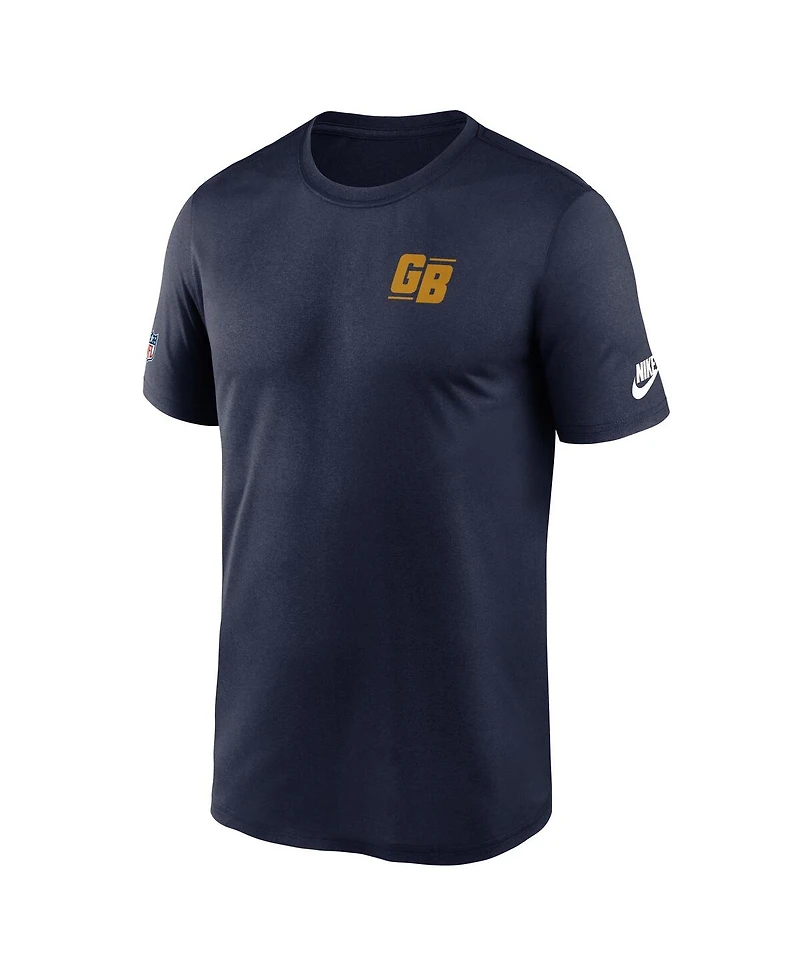 Nike Men's Navy Green Bay Packers The 1923 Classic Sideline Logo Dri-fit Legend T-Shirt