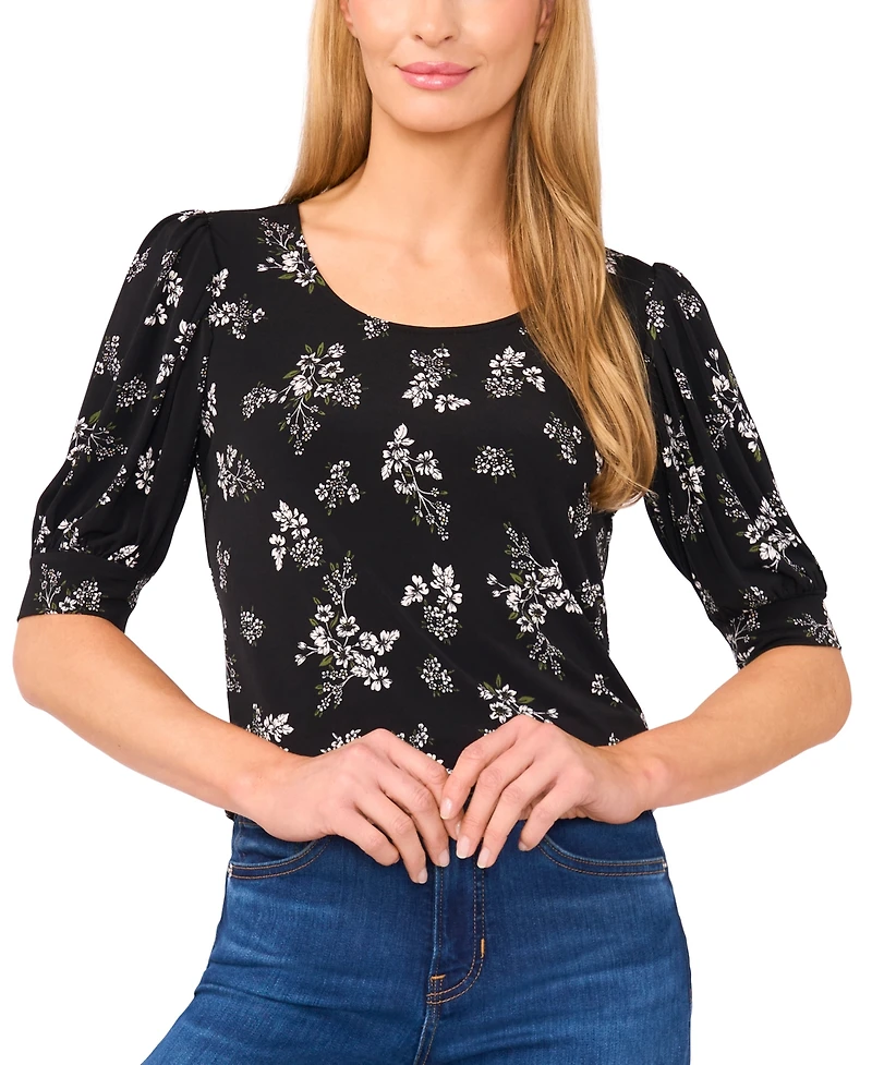 CeCe Women's Crewneck Short Sleeve Top