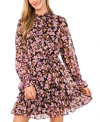 CeCe Women's Long Sleeve Mini Dress