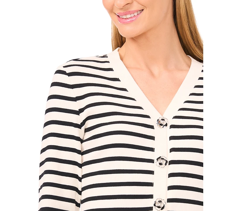 CeCe Women's Long-Sleeve V-Neck Cardigan Sweater