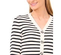 CeCe Women's Long-Sleeve V-Neck Cardigan Sweater