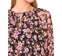 CeCe Women's Tiered Flowy Keyhole Top