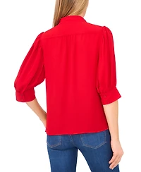 CeCe Women's 3/4-Sleeve Collared Button Down Top