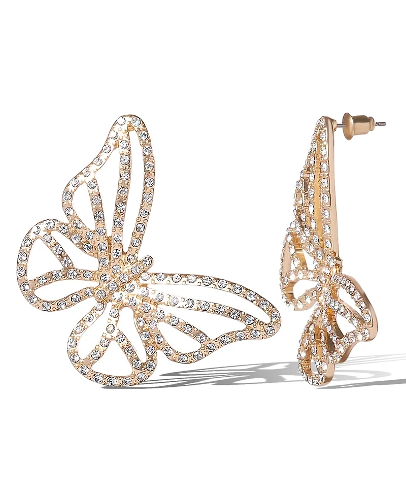 Jessica Simpson Textured Butterfly Stud Earrings in Gold-Tone