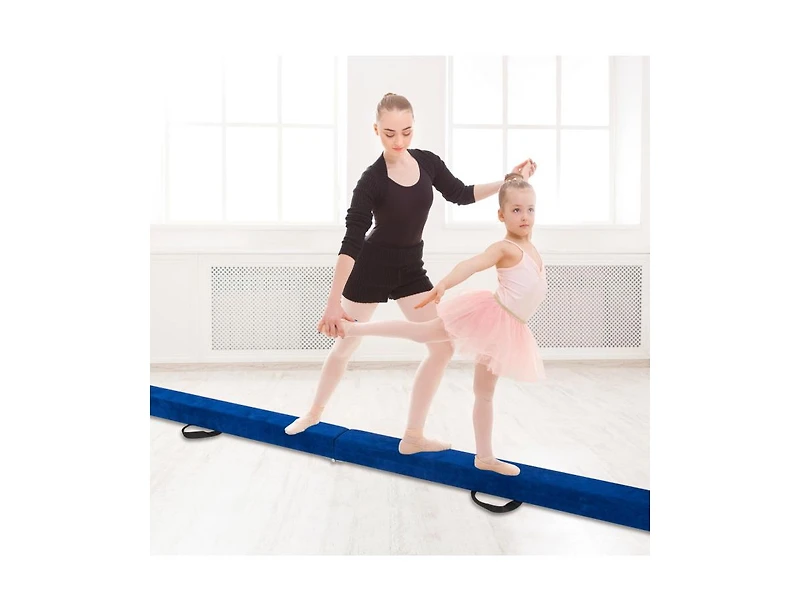 Akiudex 9FT Foldable Gymnastics Balance Beam with Foam Padding and Wood Base