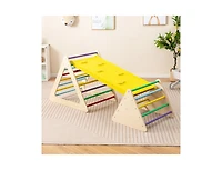 Akiudex Wooden Climbing Triangle Set with Ramp and Balance Board