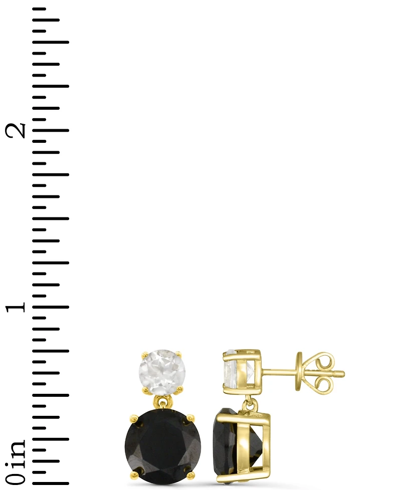 Rose de France 5-5/8 ct. t w. and Amethyst 1-1/3 t.w.Drop Earrings 14K Gold-Plated Sterling Silver