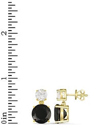 Rose de France 5-5/8 ct. t w. and Amethyst 1-1/3 t.w.Drop Earrings 14K Gold-Plated Sterling Silver