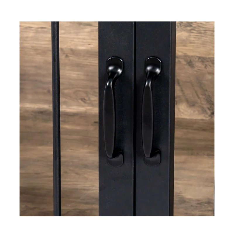 Aostirmotor Wooden Dog Crate Furniture Dog Kennel with 2 Doors for Large Medium Dog