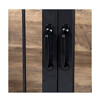 Aostirmotor Wooden Dog Crate Furniture Dog Kennel with 2 Doors for Large Medium Dog