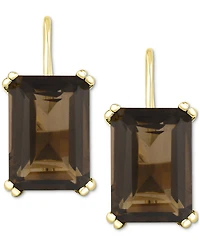 Onyx Leverback Hoop Earrings 14k Gold-Plated Sterling Silver