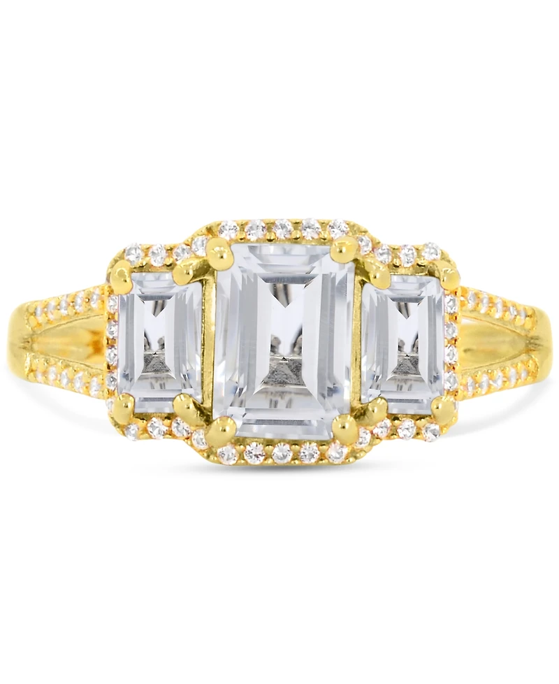 Lab Grown Sapphire (1-1/3 ct. t.w) and White (1/8 Ring Sterling Silver