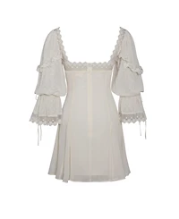 Miss Circle Women Zakira Lace Trim Half Sleeve Mini Dress