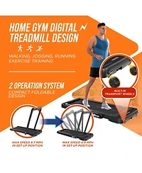 RunMaster 2-in-1 Folding Treadmill – Portable Under-Desk Electric Walking Pad with 2.5HP Motor, Foldable Handle & Large Belt – Space-Sav