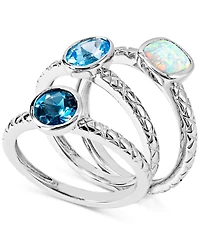 Multi-Gemstone (1-5/8 ct. t.w.) Ring Sterling Silver