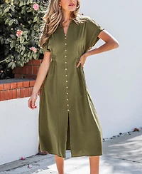 Cupshe Women's Pressed for Time Midi Beach Dress