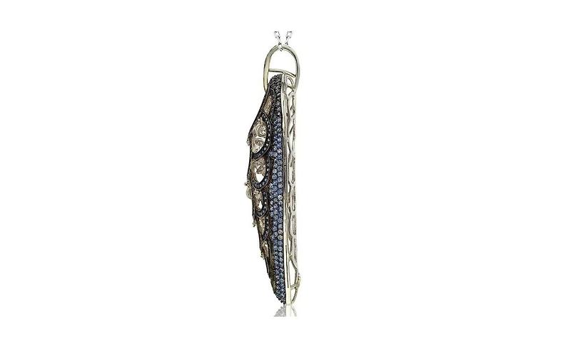 Suzy Levian New York Suzy Levian Sterling Silver Sapphire & Created White Sapphire Pave Necklace