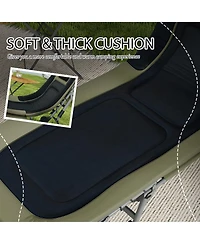 Camping Cot for Adults, Folding Bed with Soft Padded Cushions & Headrest, 180° Adjustable Reclining Lounger