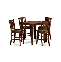 East West Furniture 5 Pc pub Table set-counter height Table and 4 Stools.