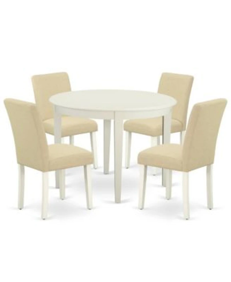 East West Furniture Dining Room Set Linen White