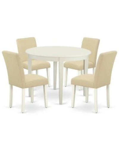 East West Furniture Dining Room Set Linen White