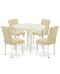 East West Furniture Dining Room Set Linen White