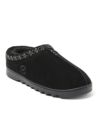 Dearfoams Women's Doreen Genuine Suede Clog Slipper With Embroidery