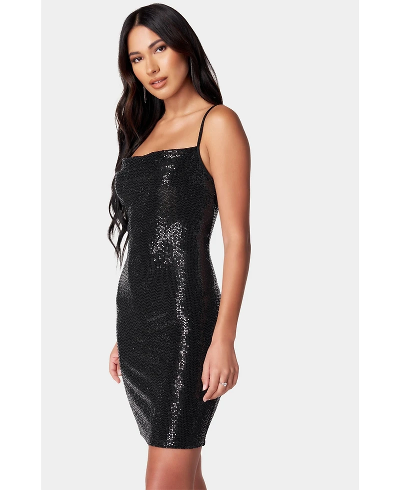 Bebe Cowl Short Sequin Dress