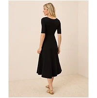 Pact Women's Organic Cotton Fit & Flare Scoop Midi Dress