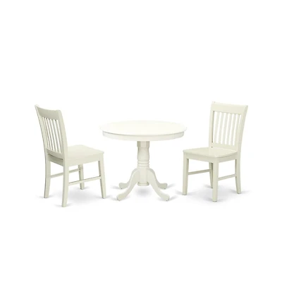 East West Furniture Dining Room Set Linen White