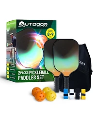 Lifemaster Outdoor Cruiser Pickleball Paddle Set – Usapa Approved, Premium Fiberglass Paddles with Lightweight Shock-Absorbing Grip, Includes 2 Racket