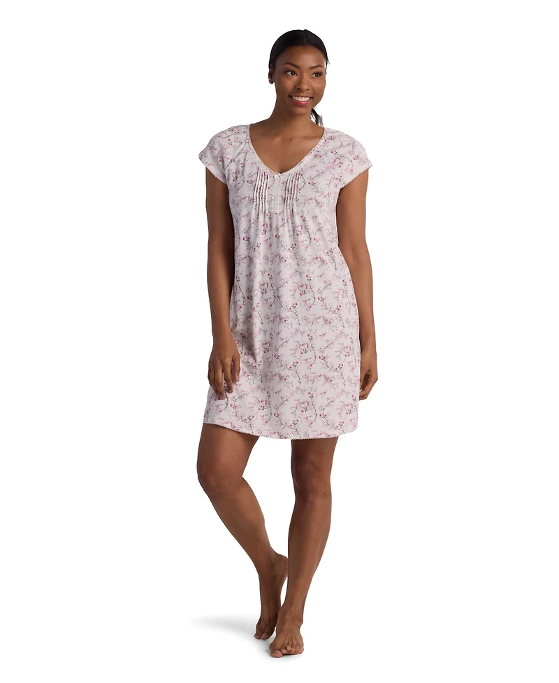 Miss Elaine Women's Short Sleeve Printed Night Dress