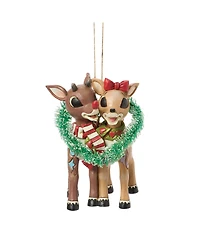 Jim Shore Rudolph and Clarice Heart Hanging Ornament
