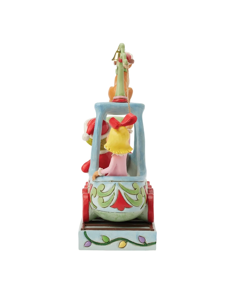 Jim Shore Grinch, Max and Cindy on Train Figurine