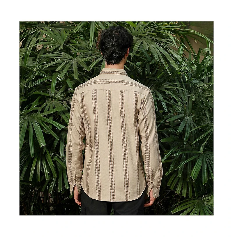 Campus Sutra Men's Halo-Striped Shirt