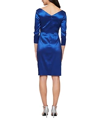 Alex Evenings Women's Short Stretch Taffeta Sheath Dress