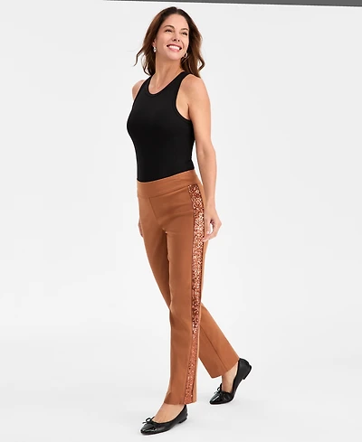 Jm Collection Women's Side-Sequin Cambridge Pants, Macy's Exclusive